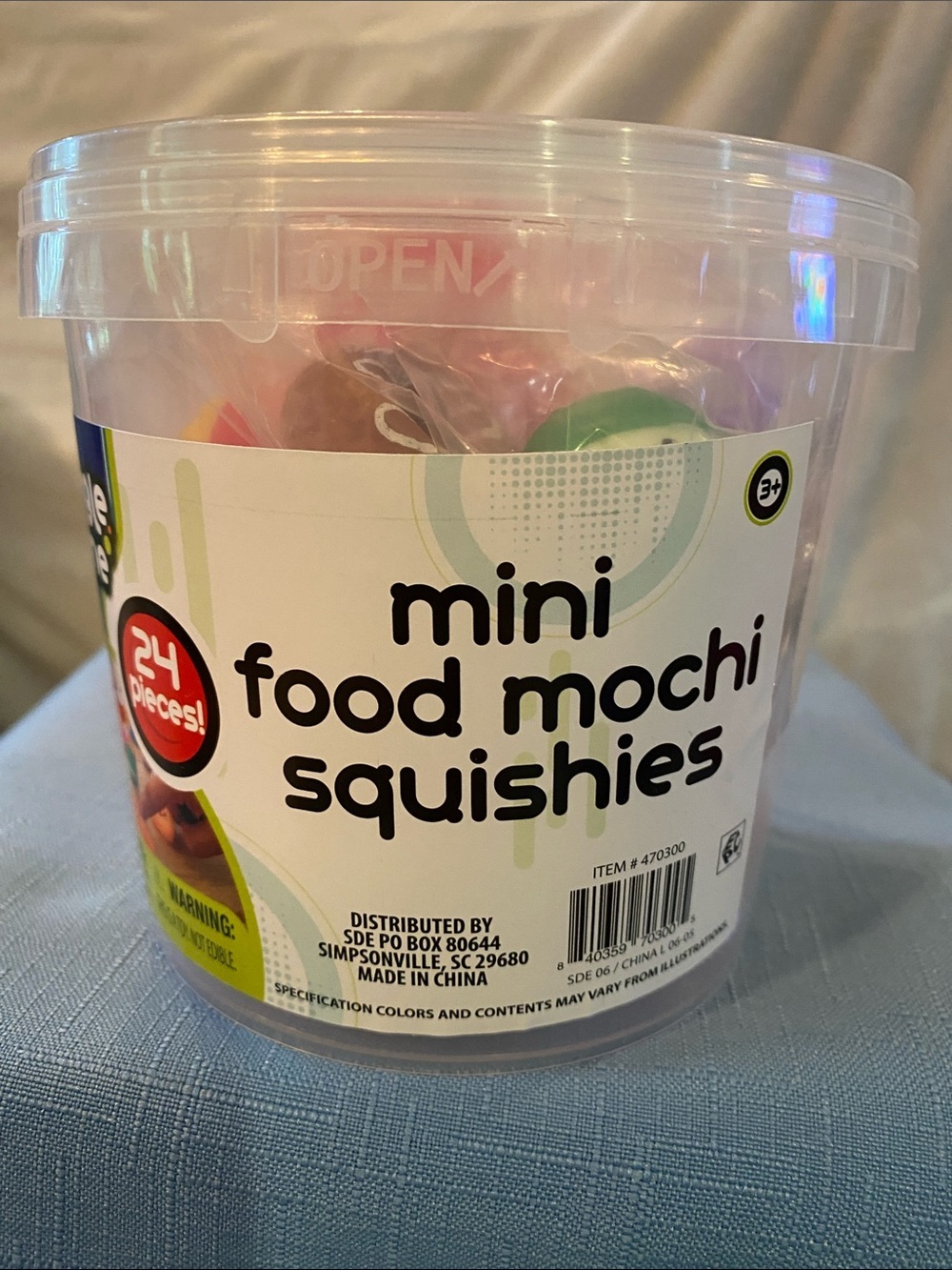 mini food mochi squishies - Assorted Pastel Colors - One 24 pieces bucket